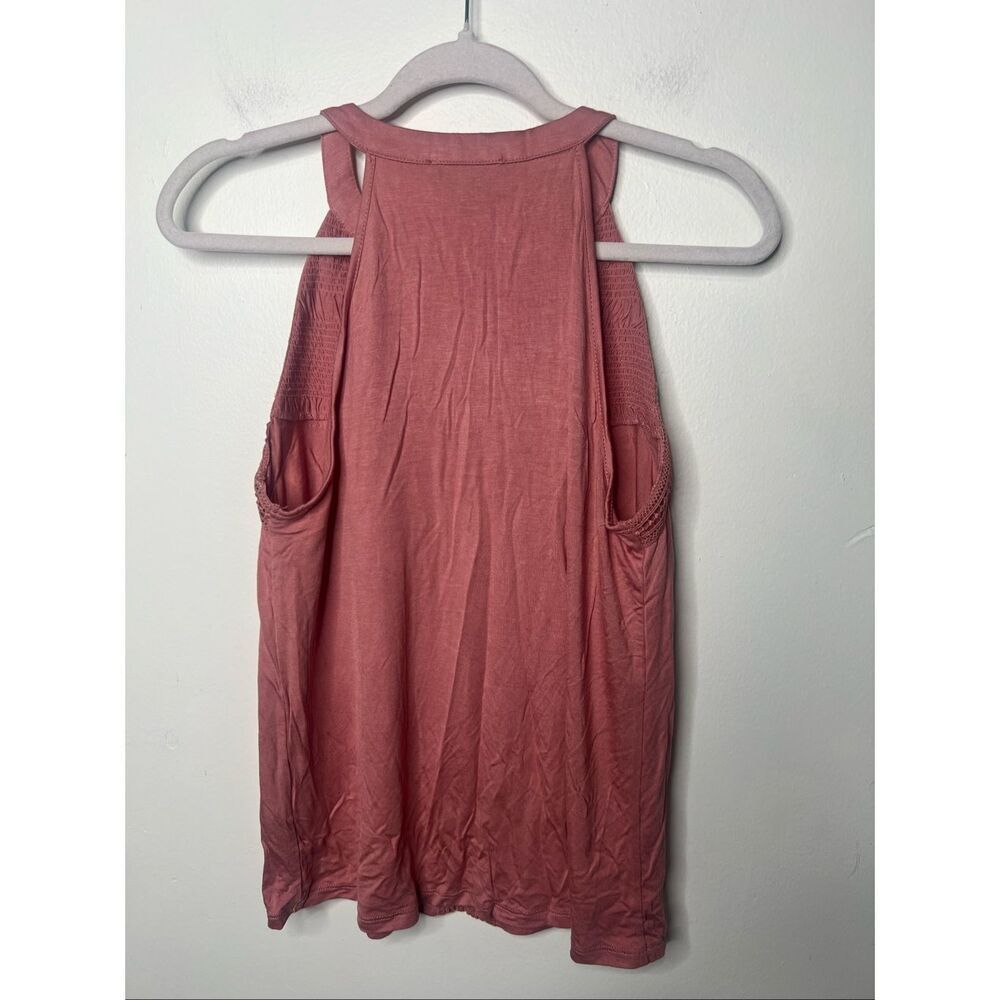 Cable & Gauge Muted Pink Mauve Tank Top High Neck Embroidered Yoke NWT Sz M - Picture 7 of 9